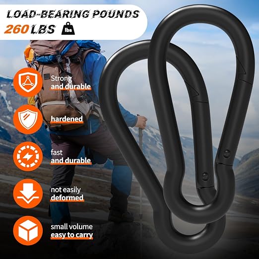 120PCS M6 Heavy Duty Carabiner Clip, 2.36Inch Snap Hook Quick Link Small - Image 4