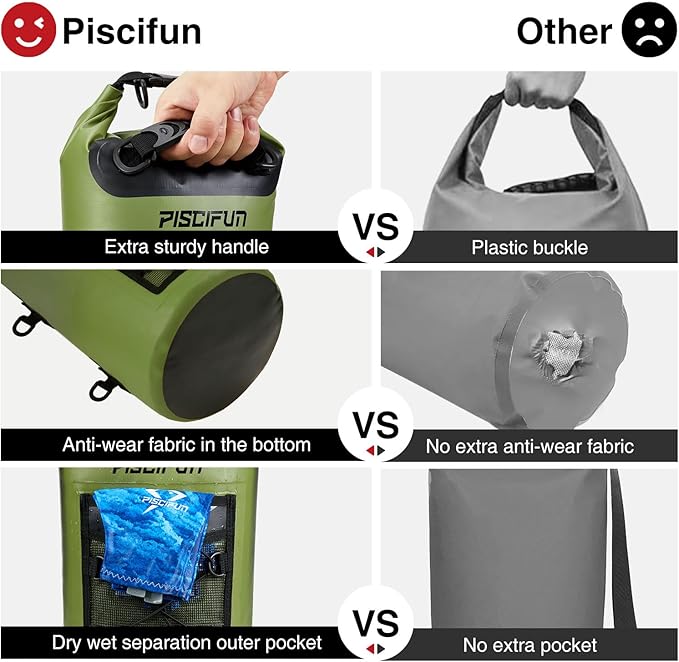 Piscifun Dry Bag, Waterproof Floating Backpack 10L/20L/30L/40L - Image 4