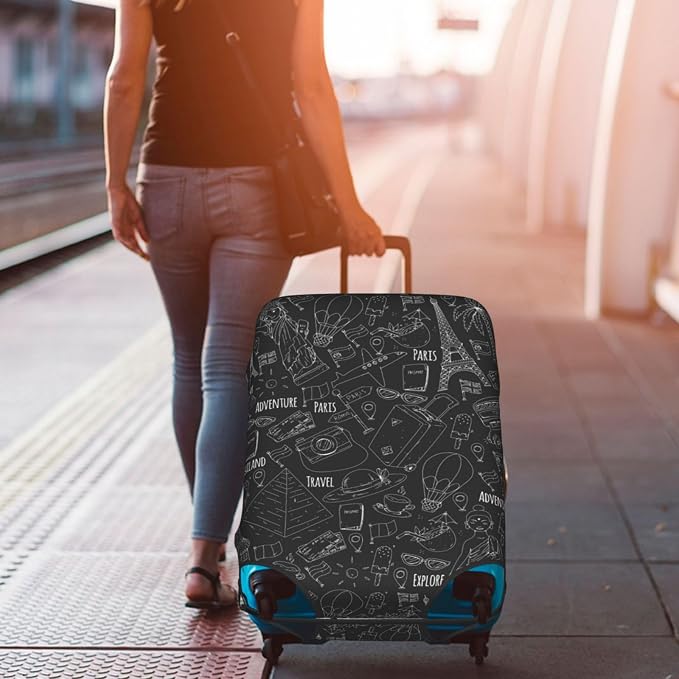 World Marks Luggage Cover for Suitcase and Luggage Tag Combination, Elastic - Image 9