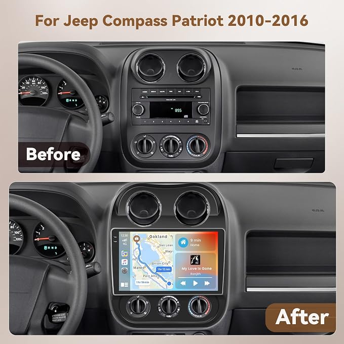 Hikity Android 15 Car Stereo for Jeep Compass Patriot 2010-2016 Wireless - Image 2
