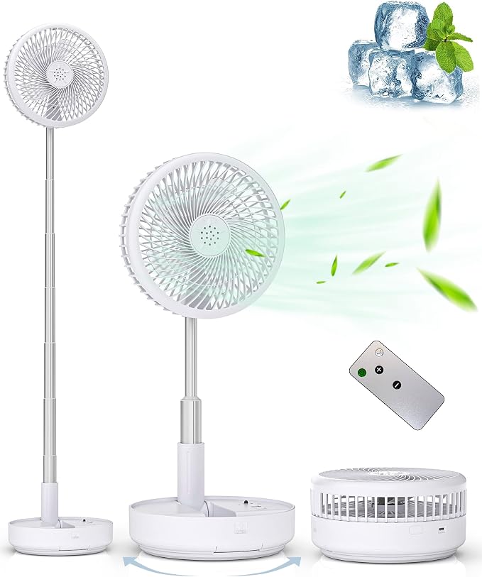 Primevolve Portable Oscillating Standing Fan, Rechargeable Battery Operated USB by Primevolve