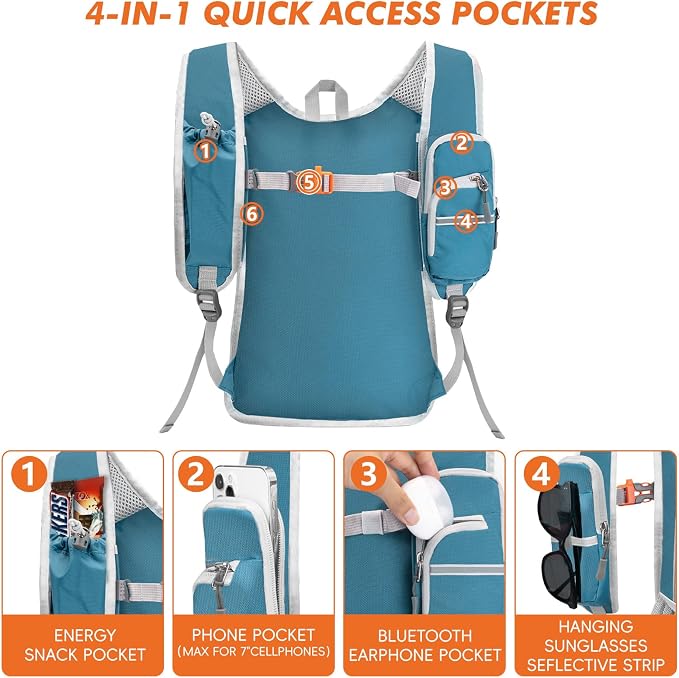 Seektop Small Hiking Backpack Expandable 12L-15L, Lightweight Packable - Image 5