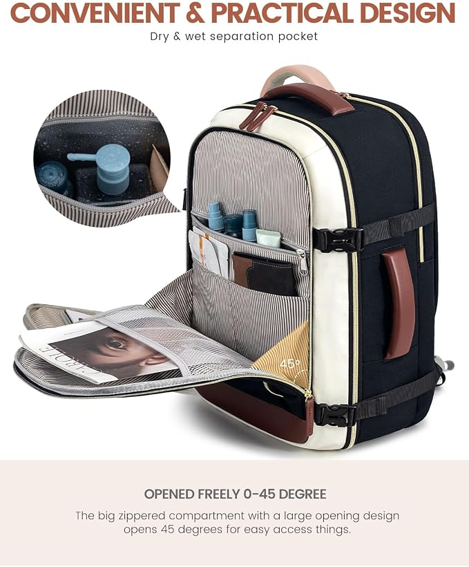 LOVEVOOK 50L Travel Backpack for Women Flight Approved, Carry on Backpack for - Image 5