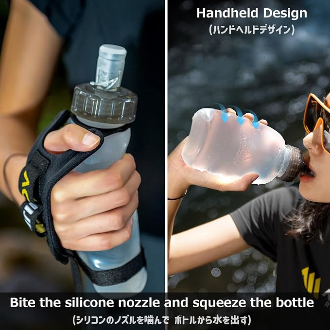 Azarxis TPU Soft Flask Collapsible Water Bottle Running Folding Gel Water - Image 4