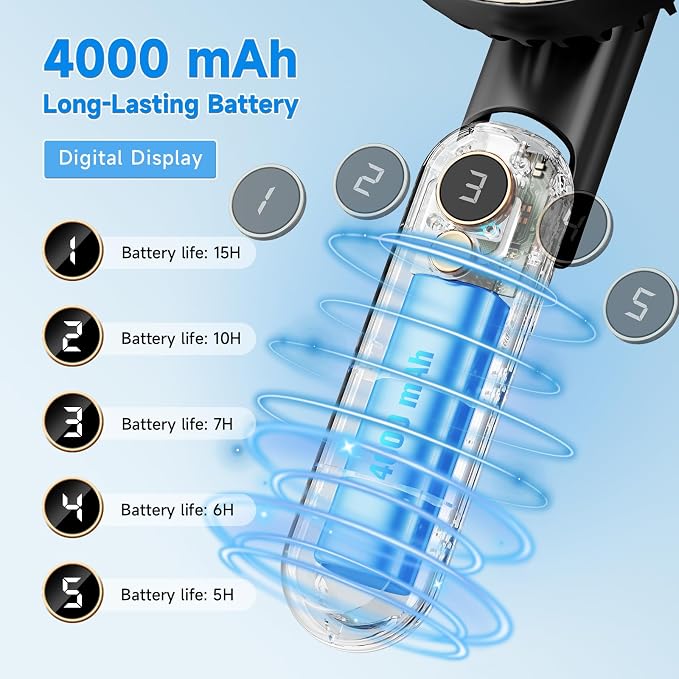 Portable Handheld Fan, 180° Foldable Personal Fans, USB Rechargeable Mini Hand - Image 2