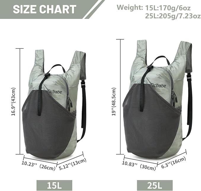 Ultra Lightweight Foldable Backpack, Water Resistant Small Packable Hiking - Image 3