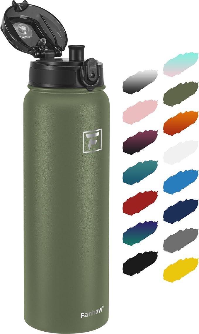 Fanhaw 32 oz Insulated Stainless Steel Water Bottle by FANHAW