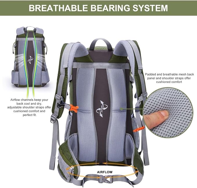 MOUNTAINTOP 25L/40L Hiking Backpack, Lightweight Travel Backpack - Image 4