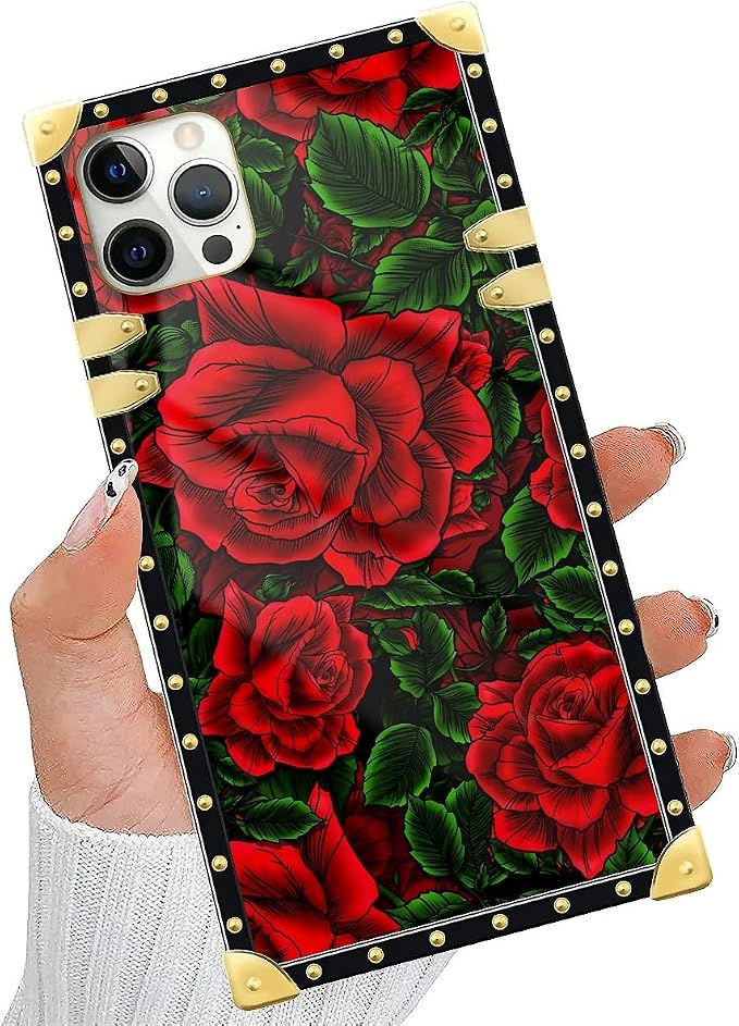 Compatible with iPhone 11 Pro Max Case, Vector Red Rose Green Leaf Luxury - Image 5
