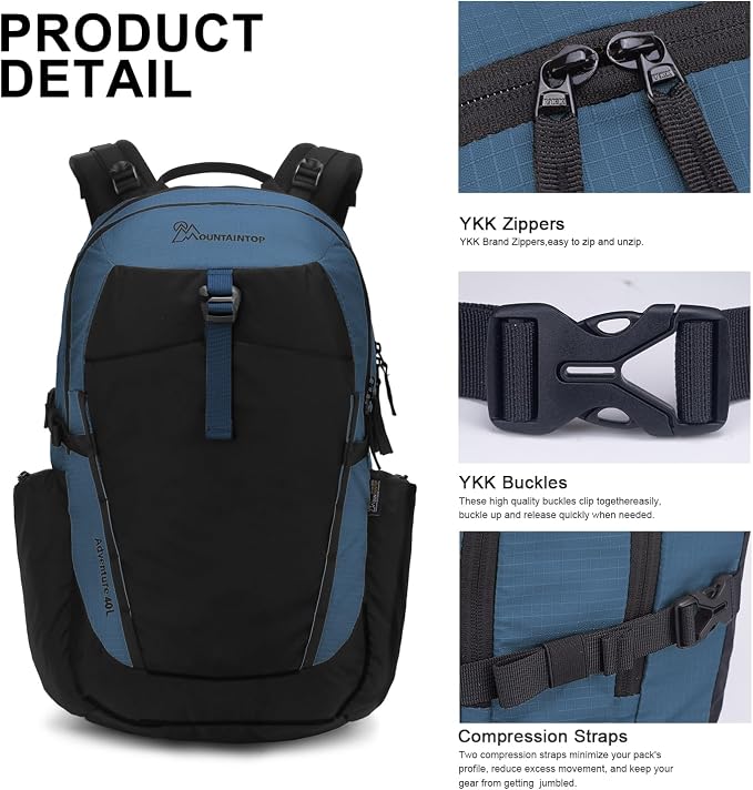 MOUNTAINTOP 30L Hiking Backpack, Men Women Camping Backpack, Lightweight - Image 3