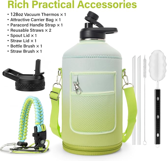 DYSANKY 1 Gallon Insulated Water Bottle | Upgraded Thickened Stainless Steel - Image 2