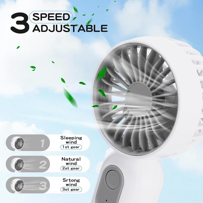 Rossesay 3 Pcs Mini Portable Fan Bulk Cute Handheld Lightweight Small Little - Image 4