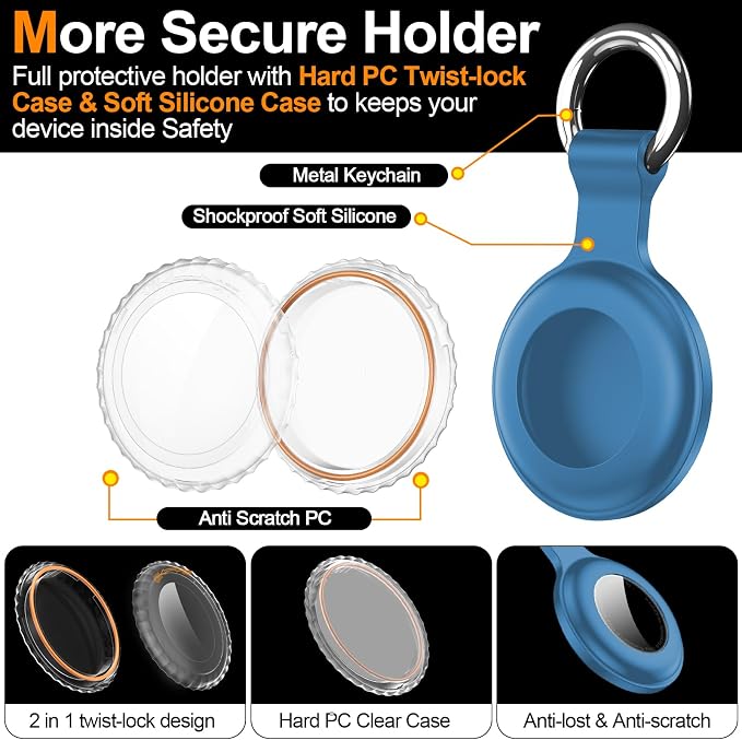 1|2|4Pack for Apple AirTag Holder, for Air Tag 2nd &1st Genaretion, Waterproof - Image 3