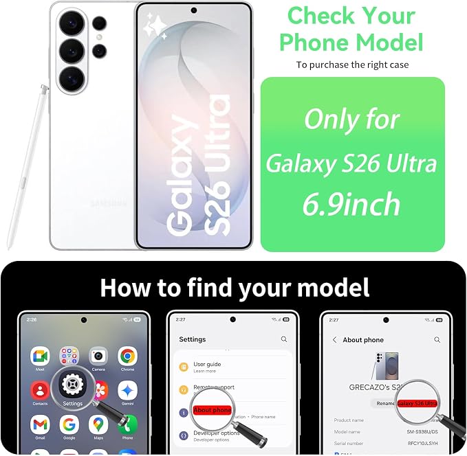 GRECAZO Slim Borderless for Samsung Galaxy S26 Ultra Phone Case 6.9" Ultra-Thin - Image 2