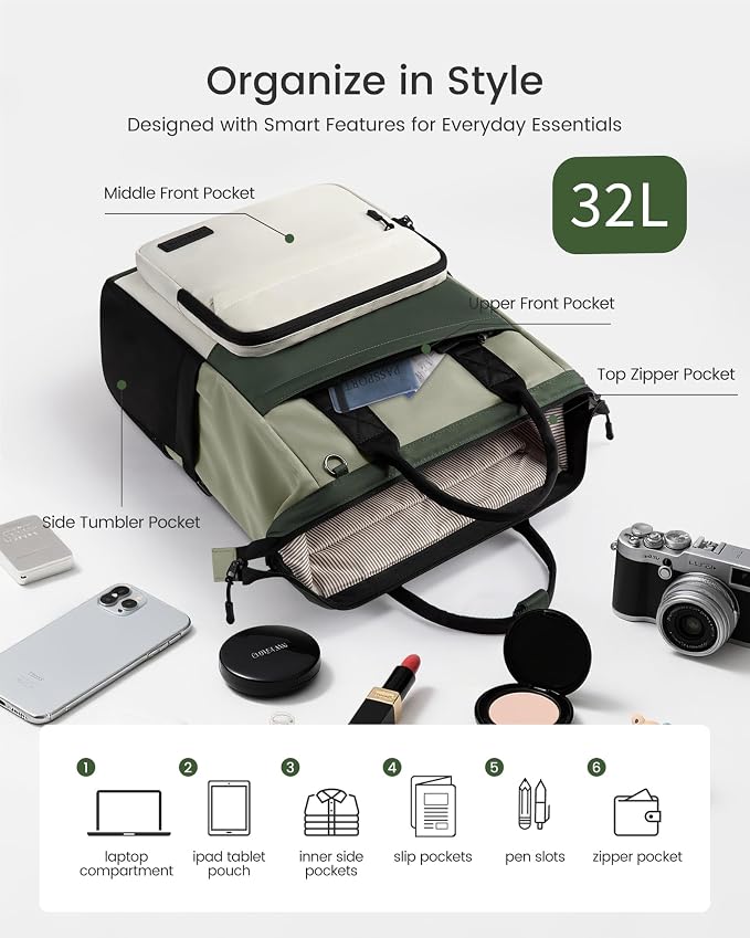 LOVEVOOK Laptop Backpack for Women, 17 Inch Travel Backpack for Work College - Image 3