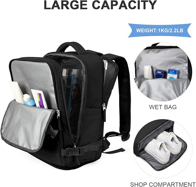 coowoz Travel Backpack For Women Men Airline Approved, Carry On Backpack - Image 4
