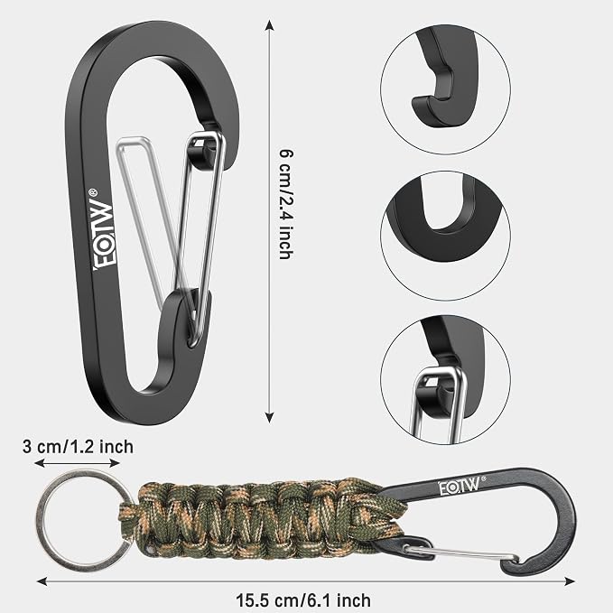 EOTW Paracord Keychain for Men Women Paracord Carabiner Backpack Keychain - Image 6