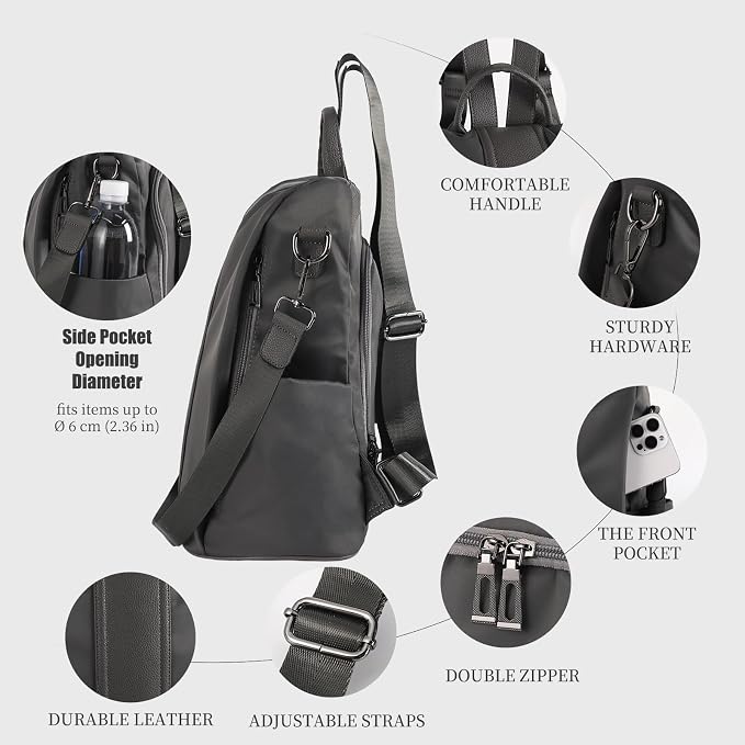 PINCNEL Women Backpack Purse Waterproof Nylon Anti-theft Rucksack Lightweight - Image 4
