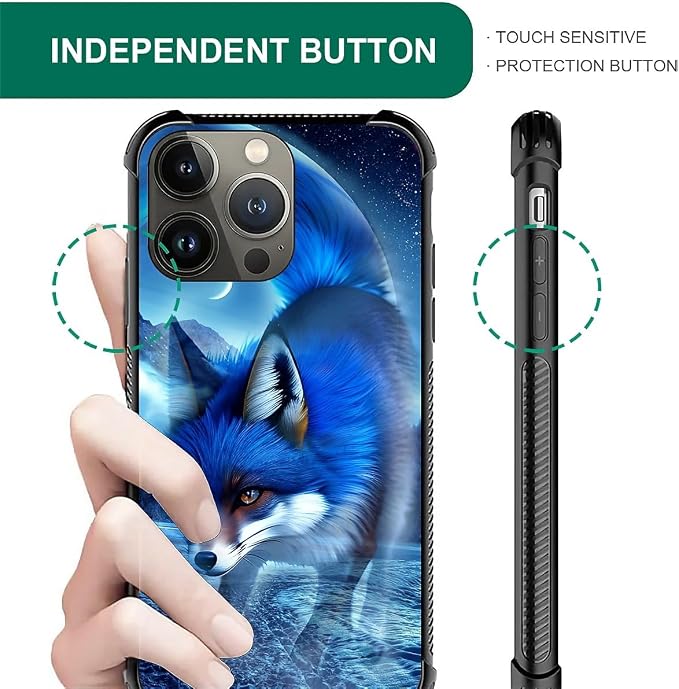 for iPhone 14 Pro Max Case, Snowy Mountain Fox Lake Pattern Graphic Design Girl - Image 5