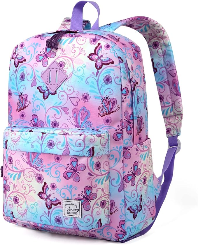 VASCHY Backpack for School, Lightweight Water Resistant Bookbag Schoolbag by Vaschy