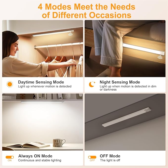 Gritin 14.7inch Under Cabinet Lighting Rechargeable 2 Pack- 3 Color Temps&5 - Image 6