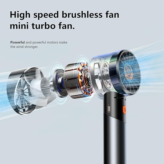 Handheld Fan, Portable Turbo Fan, Powerful Personal Fan, USB Rechargeable Mini - Image 3
