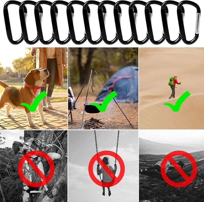 12PCS Carabiner Keychain Clip - Image 9