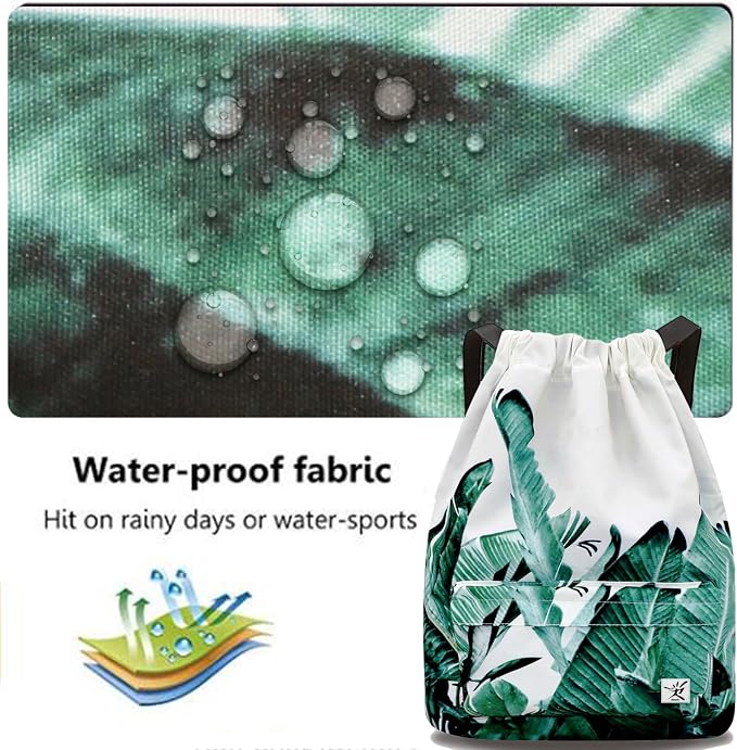Waterproof Drawstring Bag, Gym Bag Sackpack Sports Beach Backpack - Image 3