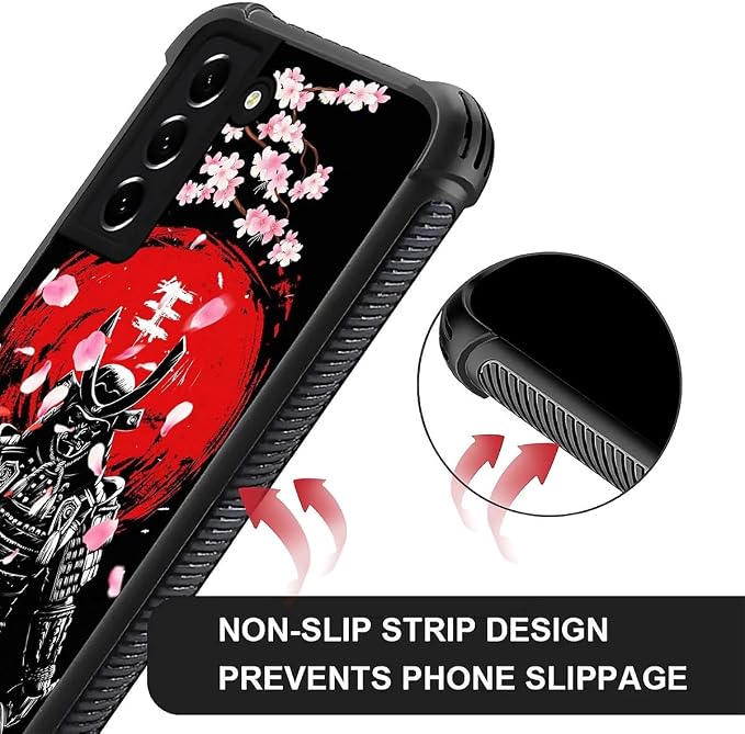for Samsung Galaxy S22 Case, Sakura Japanese Samurai Pattern Graphic Design - Image 6