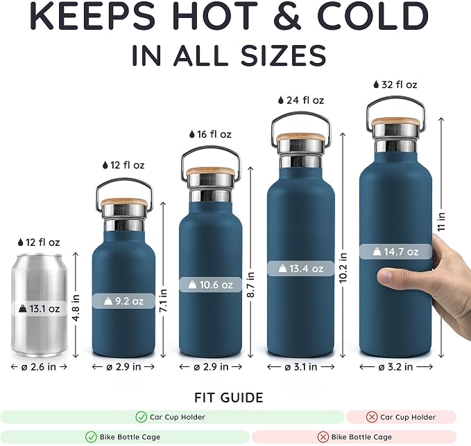 Bambaw 12 oz Insulated Water Bottle, Small Stainless Steel Water Bottle - Image 5