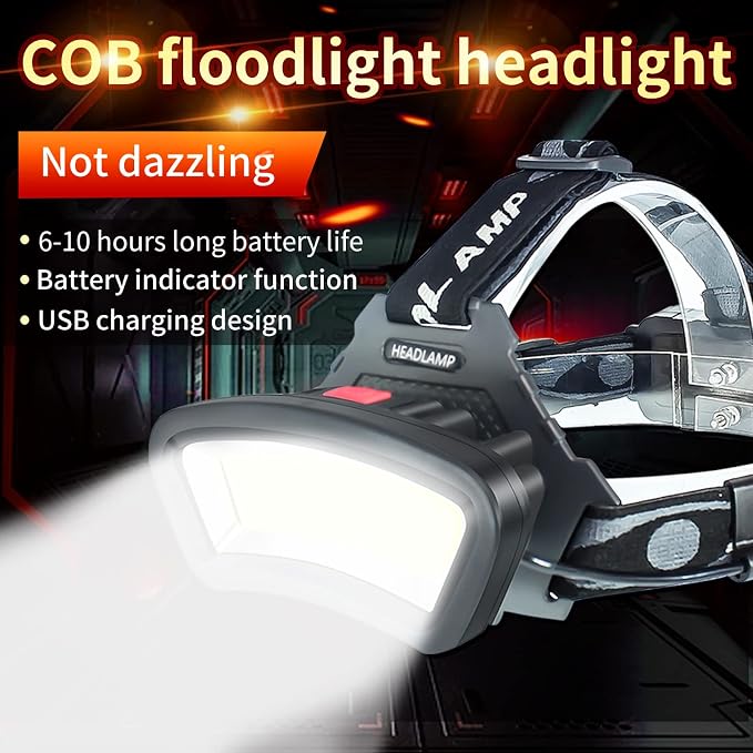 DARKBEAM COB Floodlight Headlamp USB Rechargeable - Image 2