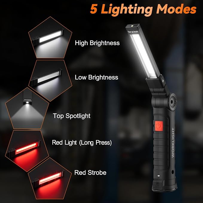 Magnetic Work Light 12Pack, Rechargeable LED Work Light - Image 5
