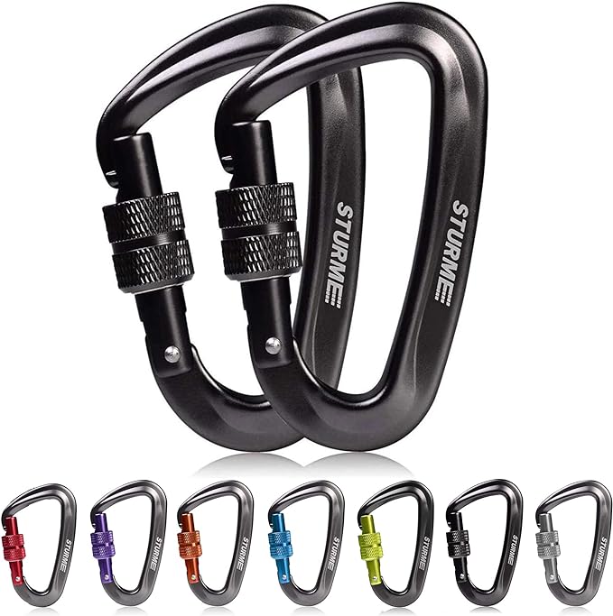 STURME 12kN Heavy Duty Locking Carabiner Clips by STURME