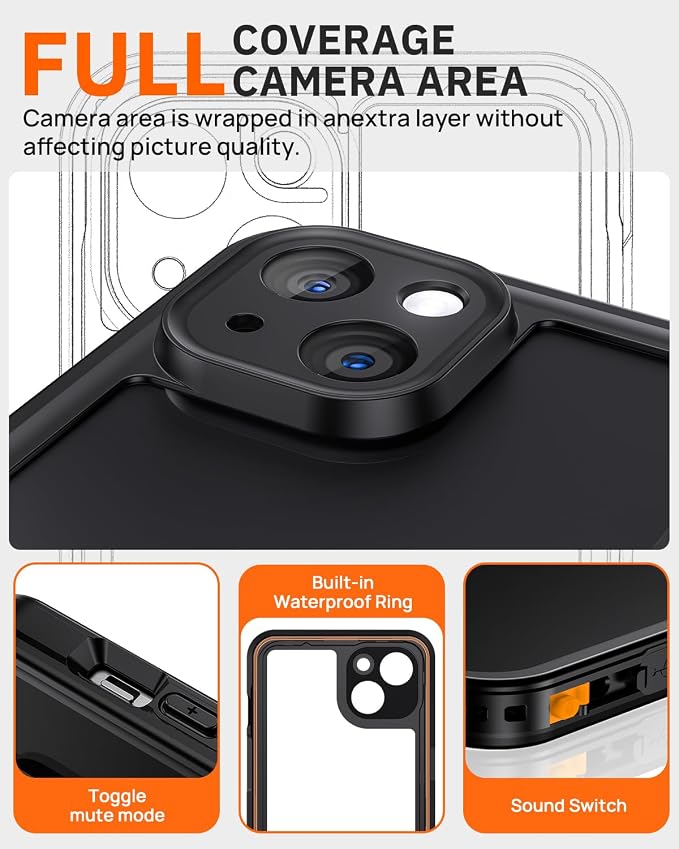 Lanhiem for iPhone 15 Privacy Case, Waterproof Dustproof Shockproof Cases for - Image 5
