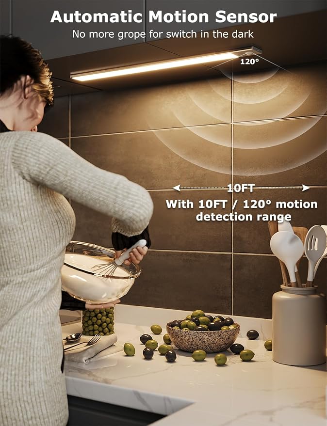 16" Ultra-Thin Under Cabinet Lighting Wireless, Aluminum Alloy Under Counter - Image 8