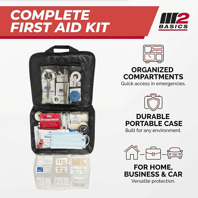 M2 BASICS 300 Piece First Aid Kit, 40 Items, Compact Emergency Medical Kit - Image 6