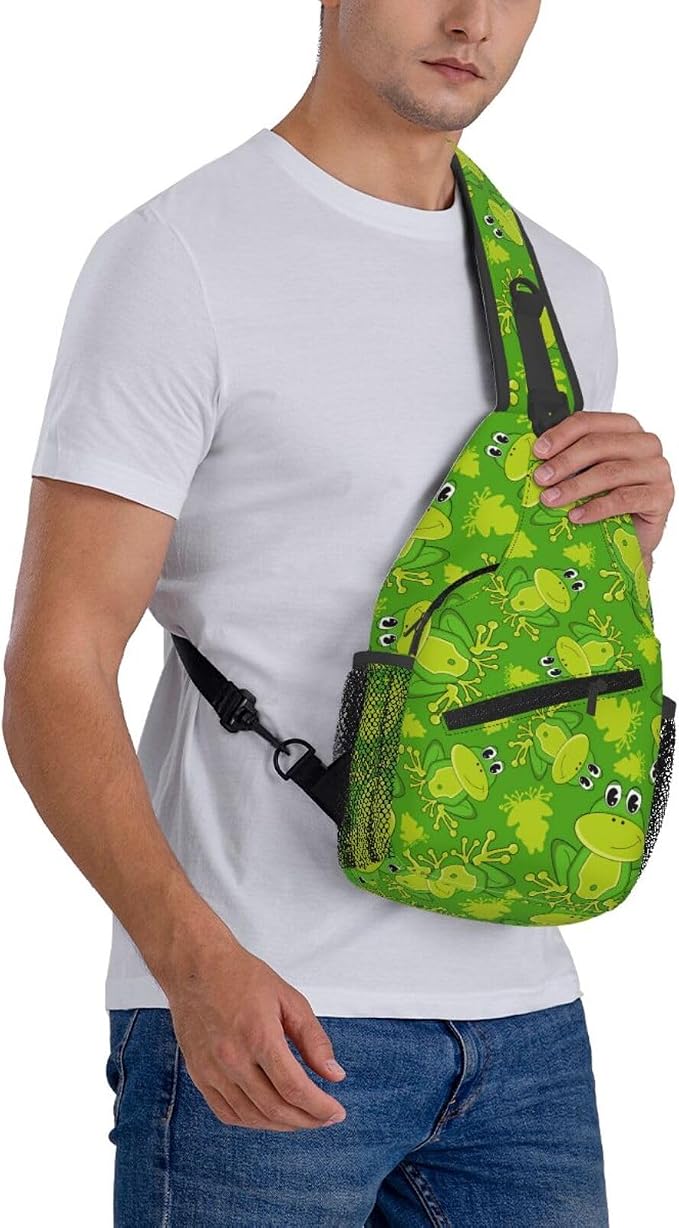Cute Cartoon Frog Sling Bag For Women Men Funny Frogs Backpack Crossbody - Image 8