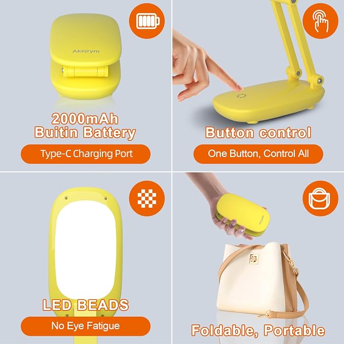 Akejrym LED Desk Lamp for Office Home & Battery Operated Lamp Rechargeable Lamp - Image 6
