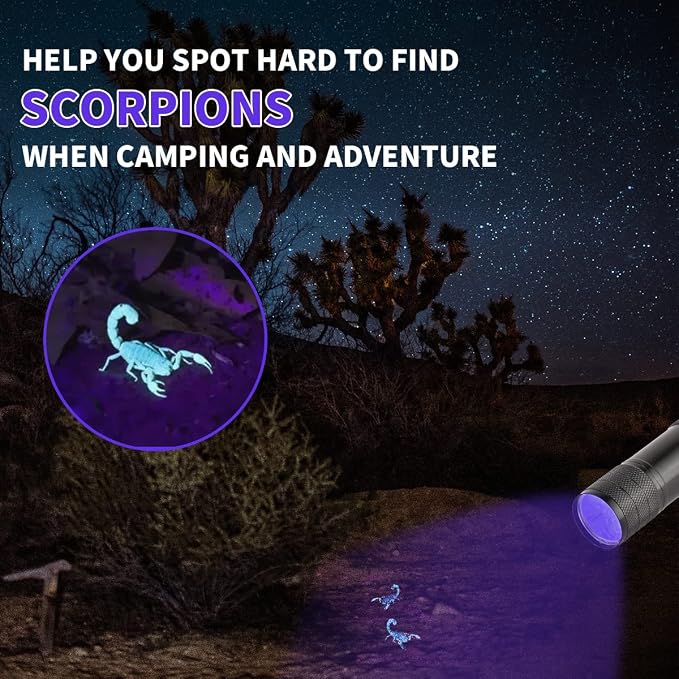 5 Pcs UV Black Light Flashlights Bulk, 9 Led 395-400nm Mini Blacklight Handheld - Image 5