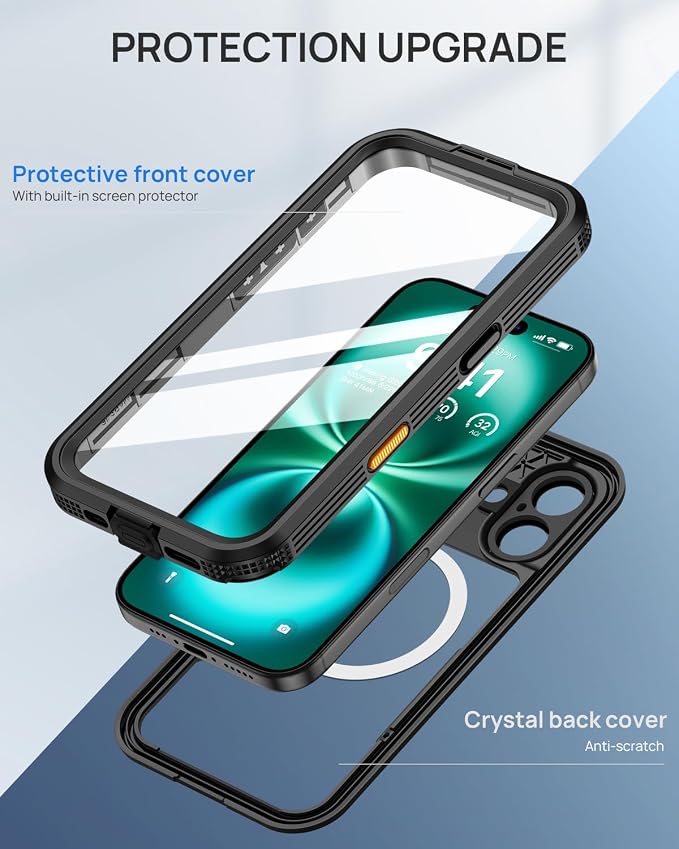 Lanhiem Magnetic Case for iPhone 16 Plus, IP68 Waterproof Dustproof Phone Case - Image 6