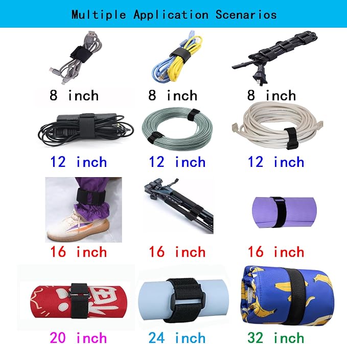 6 Pack Reusable Fastening Cable Ties and Cable Straps, Adjustable Multi-Purpose - Image 5