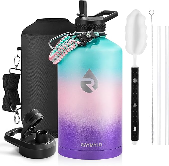 RAYMYLO One Gallon Water Bottle Insulated, Triple Walled Vacuum Stainless Steel by RAYMYLO