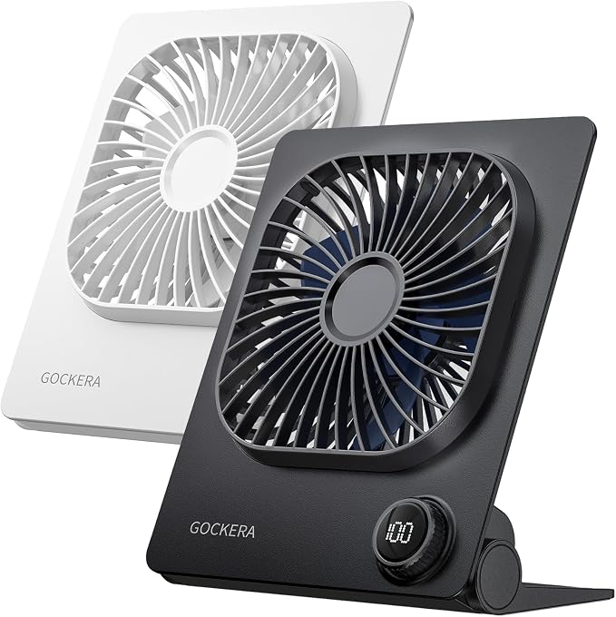 GOCKERA Desk Fan, 6.61''Ultra-thin 5000mAh Battery Powered Fan by GOCKERA