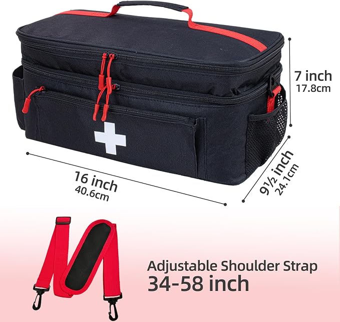 ALSLEA First Aid Bag Empty Large Medical Bag - Image 5