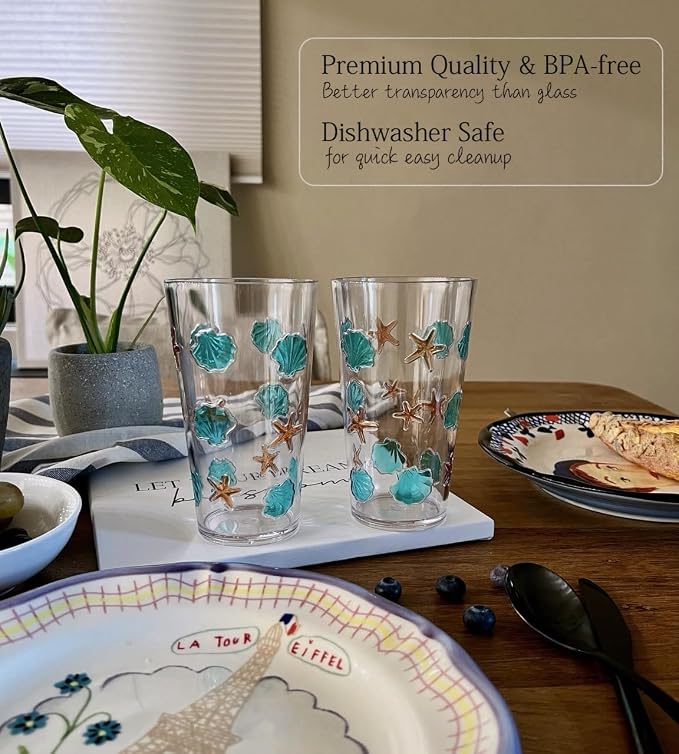 KLIFA- HAWAII series- 15.2 & 20.9 ounce, Sea World Acrylic Drinking Glasses - Image 3