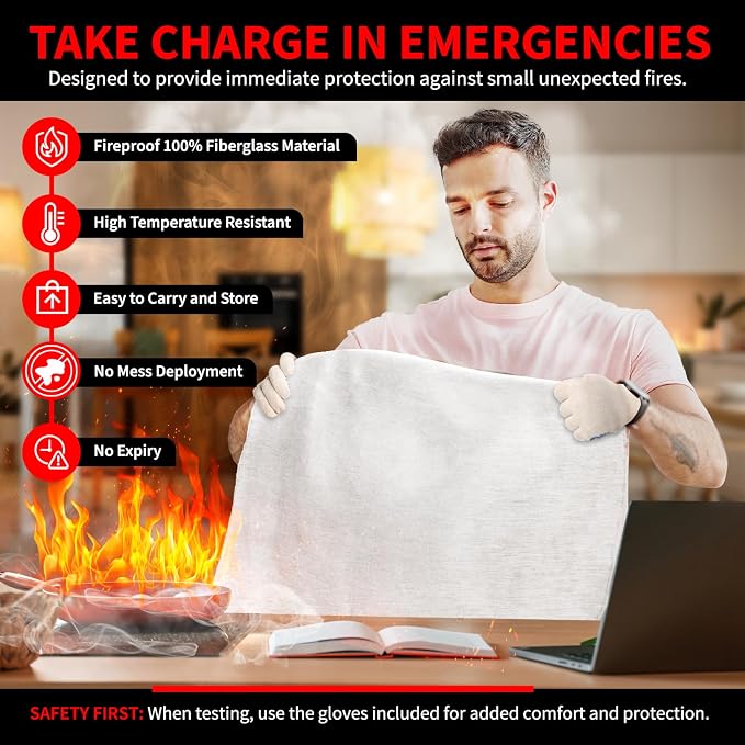 Protect Life Saving Emergency Fire Blankets 4 Pack - Image 8