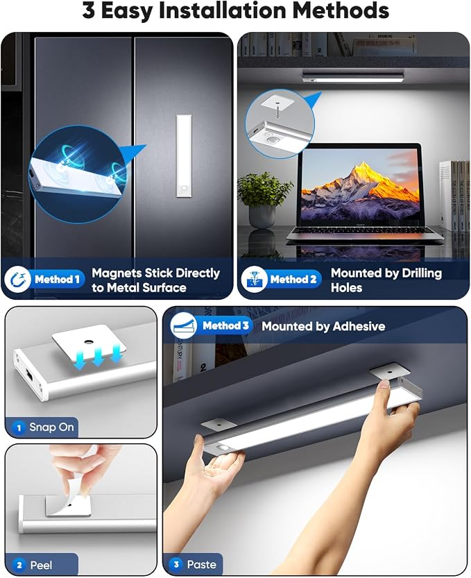 Under Cabinet Lights, LED Rechargeable Battery Operated Motion Sensor Lights - Image 4