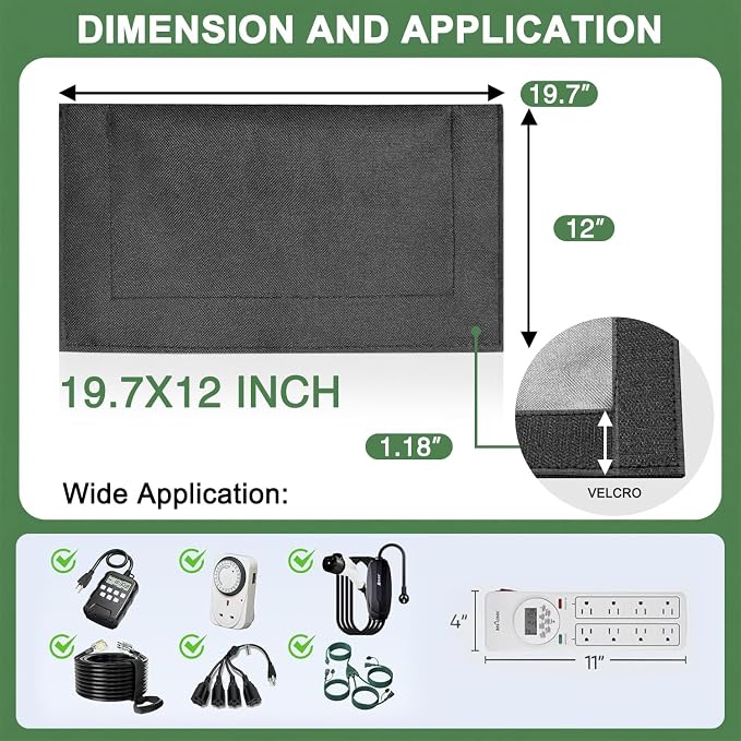Outdoor Electrical Box Waterproof Covers, 3-Side Velcro Closed, Weatherproof - Image 3