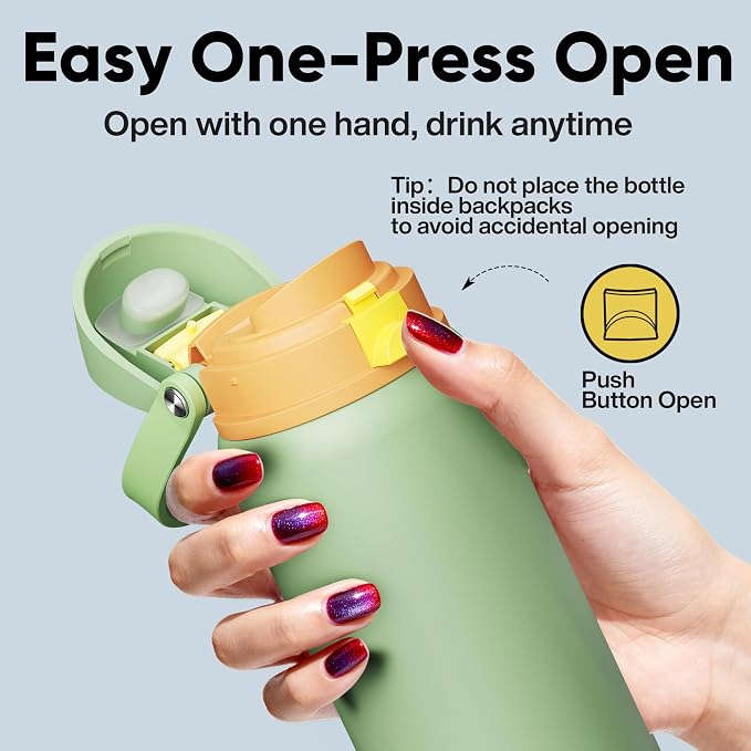 Insulated Water Bottle with Straw - Image 5
