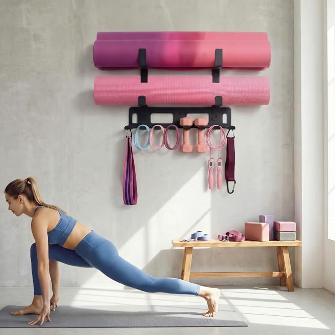 Novabright Gym Storage Rack Resistance Band Rack Multi Purpose Wall Mount - Image 6